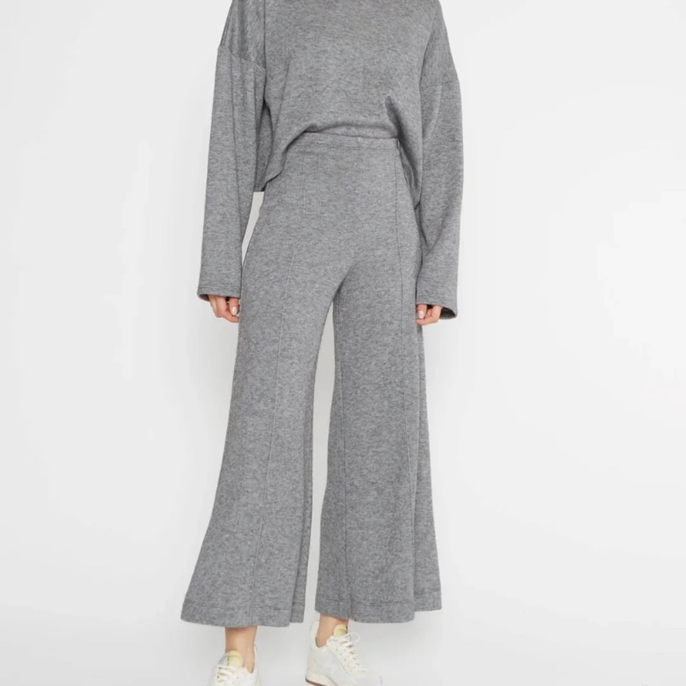 Ripley Radar Everyday Sweater Knit Pant Grey High Rise Wide Leg Size 2 Small